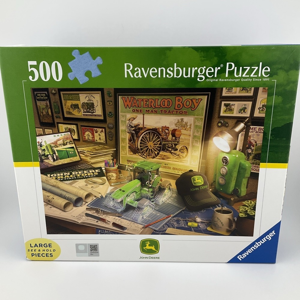 Ravensburger Puzzle John Deere Work Desk 500 Pcs LRG Piece NEW -Sealed 2024‎